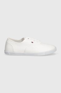 Кеди tommy hilfiger canvas LACE UP sneaker жіночі колір білий FW0fw07805