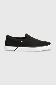 Кеди Tommy Hilfiger VULC CANVAS жіночі колір чорний FW0FW08065