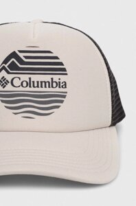 Кепка Columbia колір бежевий з принтом