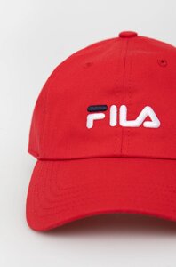 Кепка Fila колір червоний з аплікацією