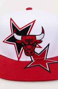 Кепка Mitchell&Ness NBA CHICAGO BULLS колір білий з аплікацією