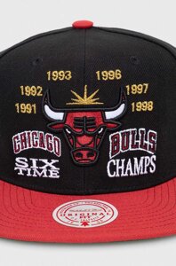 Кепка Mitchell&Ness x Chicago Bulls колір чорний з аплікацією