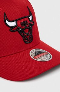 Кепка з домішкою вовни Mitchell&Ness Chicago Bulls колір червоний з аплікацією