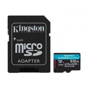 Карта пам'яті Kingston microSDXC 512Gb Canvas Go+ U3 V30 +adapter (SDCG3/512GB)