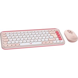 Клавіатура + миша бездротова Logitech Pop Icon Combo Rose (920-013142)