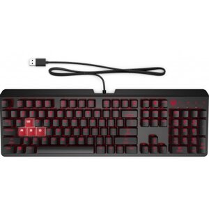 Клавіатура дротова ігрова HP Omen Encoder LED 104key Cherry MX Red USB (6YW76AA) Black