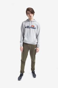 Кофта Ellesse SHK13288 Ferrer чоловіча колір зелений з капюшоном однотонна SHK13288-KHAKI