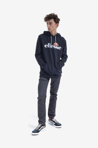 Кофта Ellesse SHK13288 Ferrer чоловіча колір зелений з капюшоном однотонна SHK13288-KHAKI