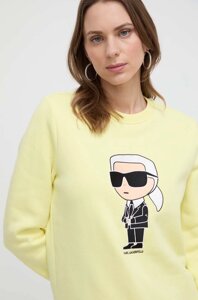 Кофта Karl Lagerfeld жіноча колір жовтий з аплікацією