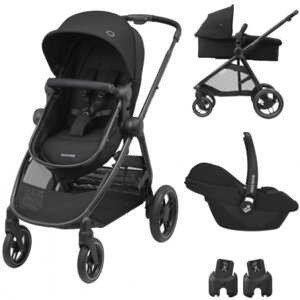 Коляска універсальна 3 в 1 Maxi-Cosi Zelia3 Duo Essential Black + автокрісло CabrioFix i-Size