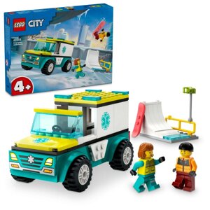 Конструктор LEGO City Карета швидкої допомоги й сноубордист (60403)