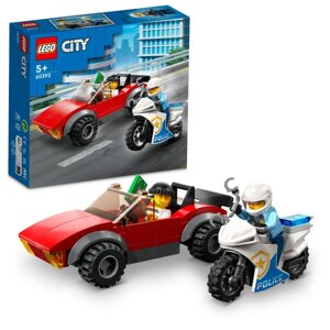 Конструктор LEGO City Переслідування автомобіля на поліцейському мотоциклі (60392)