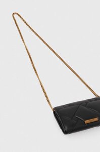 Шкіряна сумка Kurt Geiger London WALLET ON CHAIN PUFF колір чорний 2732600109