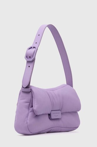 Шкіряна сумочка Emporio Armani колір фіолетовий