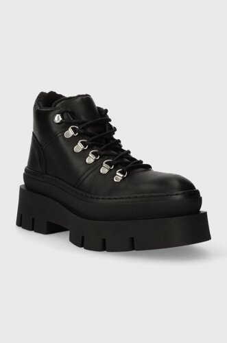 Шкіряні черевики Aldo Tiptop жіночі колір чорний на платформі злегка утеплена 13672324. TIPTOP