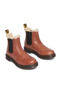 Шкіряні черевики Dr. Martens 2976 Leonore жіночі колір коричневий на плоскому ходу утеплене DM27784225