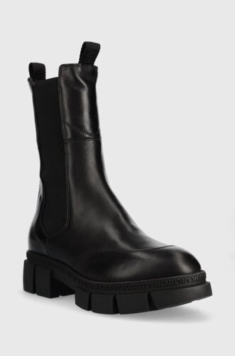 Шкіряні черевики Karl Lagerfeld Aria жіночі колір чорний на платформі