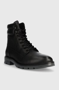 Шкіряні черевики tommy hilfiger WARM padded hilfiger LTH BOOT чоловічі колір чорний FM0fm04802