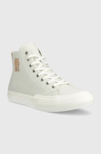 Шкіряні кеди Tommy Hilfiger TH HI VULC PREMIUM UNDYED чоловічі колір сірий