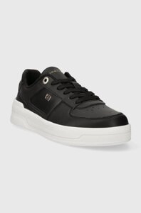 Шкіряні кросівки tommy hilfiger essential basket sneaker колір чорний FW0fw07684