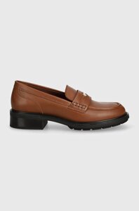 Шкіряні мокасини Tommy Hilfiger TH PENNY LOAFER жіночі колір коричневий на платформі FW0FW08029