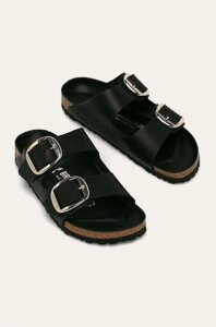 Шкіряні шльопанці Birkenstock Arizona Big Buckle жіночі колір чорний 1011075