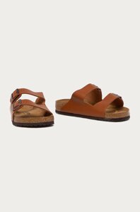 Шкіряні шльопанці Birkenstock Arizona чоловічі колір коричневий 1019019