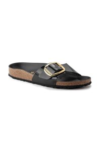 Шкіряні шльопанці Birkenstock Madrid жіночі колір чорний 1022541