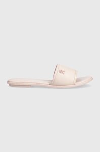 Шкіряні шльопанці Tommy Hilfiger POP COLOR MULE SANDAL жіночі колір рожевий FW0FW07936