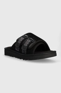 Шкіряні шльопанці UGG Goldencoast Strap Slide чоловічі колір чорний 1142730