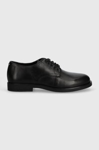 Шкіряні туфлі Calvin Klein DERBY чоловічі колір чорний HM0HM01246