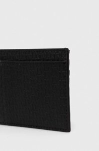Шкіряний футляр для кредитних карт з брелоком Armani Exchange колір чорний