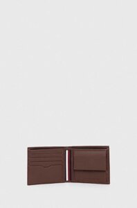 Шкіряний гаманець Tommy Hilfiger чоловічий колір коричневий