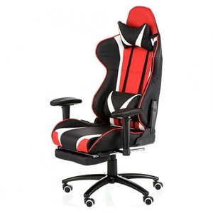 Крісло для геймерів Special4You ExtremeRace Black/Red/White with footrest (E6460)