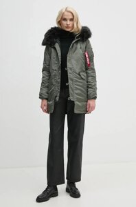 Куртка Alpha Industries N-3B VF 59 Wmn жіноча колір зелений зимова 113007