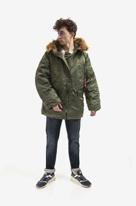 Куртка Alpha Industries N3B чоловіча колір зелений зимова 100106.01-green