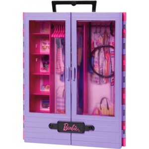 Меблі і будиночки для ляльки Barbie Бузкова шафа для одягу (HJL65)