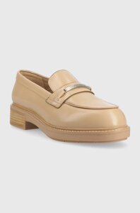 Мокасини Calvin Klein RUBBER SOLE LOAFER W жіночі колір бежевий на платформі HW0HW01791