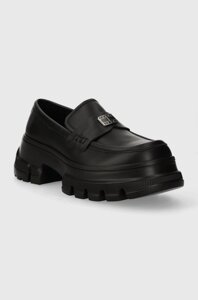 Мокасини Tommy Jeans TJW CHUNKY LOAFER жіночі колір чорний на платформі EN0EN02504