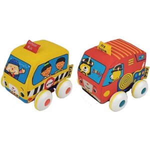 М'яка іграшка машина K’S Kids Pull-back Шкільний автобус та пожежна машина (KA10835-GB)