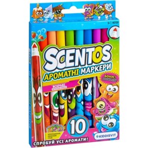 Набір маркерів Scentos Набір ароматних маркерів для малювання, 10 кольорів (40720)