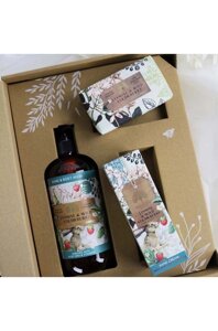 Набір: брусок мила, крем для рук і гель для вмивання The English Soap Company Jasmine and Wild Strawberry 3-pack