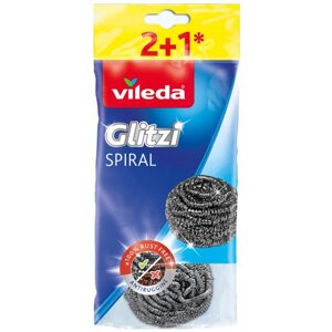 Набір губок металевих для миття посуду Vileda Glitzi Spiral 3 шт. (4023103210370)