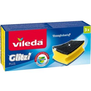 Набір губок поролонових для миття посуду Vileda Glitzi plus 3 шт. (4003790001444)