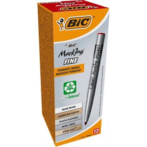 Набір маркерів BIC Marking Fine 12 шт. Red (3086121445033)