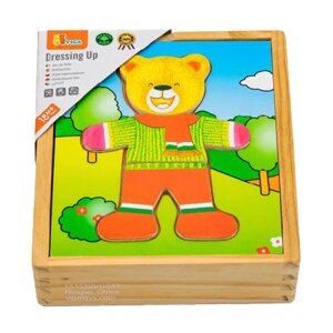 Настільна гра розвиваюча (до 2 років) Viga Toys Гардероб ведмедика (56401)