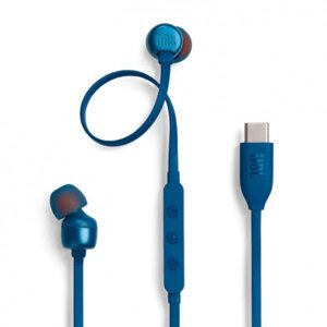 Навушники вкладиші дротові JBL Tune 310C USB-C Blue (JBLT310CBLU)