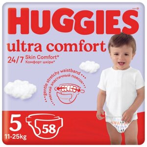 Одноразові підгузки Huggies Ultra Comfort Розмір 5 (11-25 кг), 58 шт. (5029053548784)