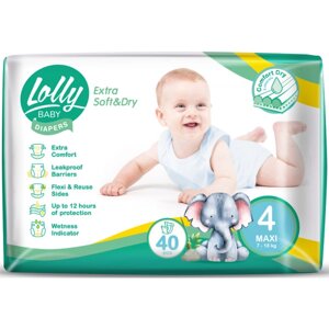 Одноразові підгузки Lolly Soft Розмір 4 (7-18 кг. 40 шт. (4820174981266)