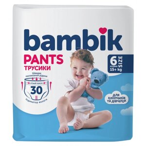 Одноразові підгузки-трусики Bambik Розмір 6 (15+ кг), 30 шт. (43404900)